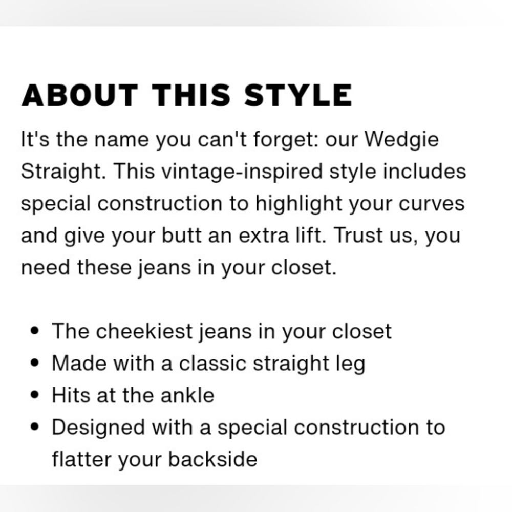 Levis Wedgie Premium Denim Straight Ankle Jeans Iconic Fit - Picture 2 of 13